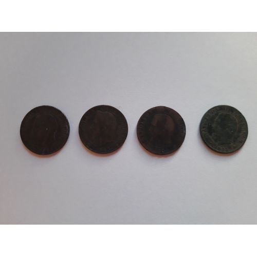 Lot De 4 Pièces De 5 Centimes Napoleon 3 À Nettoyer (Bl1)