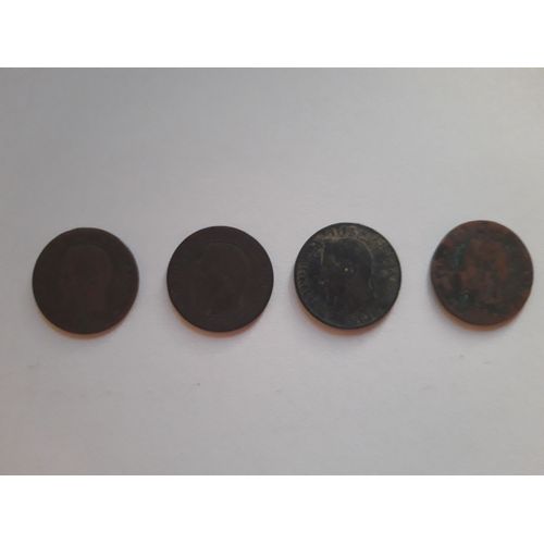Lot De 4 Pièces De 5 Centimes Napoleon 3 À Nettoyer (Bl2)