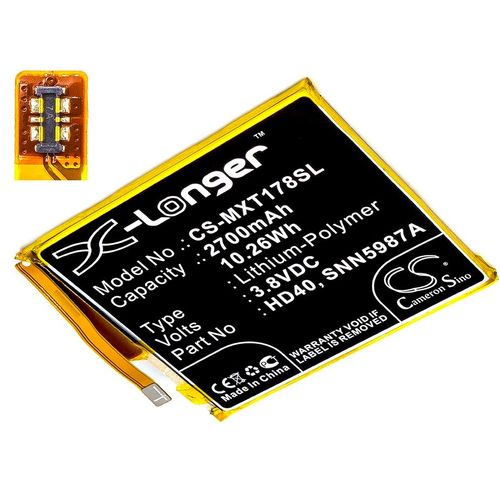 Batterie Li-Polymer 3,8v 2700mah / 10.26wh Type Hd40, Snn5987a Pour Motorola Moto Z Force 2nd, Moto Z Force 2nd Gen, Moto Z2 Force, Moto Z2 Force Edition Lte-A, Xt1789-01