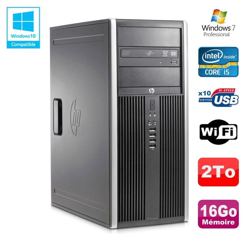 Pc bureau hp elite 8200 core i5 8go ram 1 To SSD disque dur