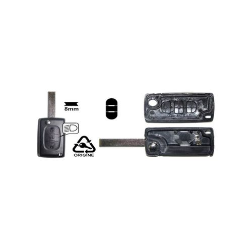 Coque De Clé Avec Clé Rabat Vague Et Option Phares Avants Pour Citroen 3 Boutons De 09/99 À 12/13