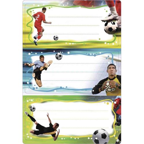 Herma Lot De 3 Etiquettes Pour Livres Et Cahiers 76 X 35 Mmmotif "Football" 2 Planches De 3