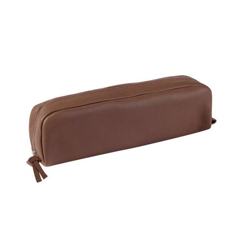 Clairefontaine Cuir Teinte Trousse Rectangulaire 20,5x4x6 Cm Taupe