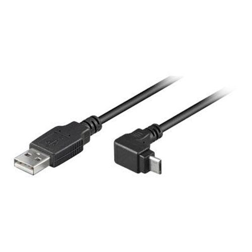 Nilox - Câble USB - Micro-USB de type B (M) pour USB (M) - USB 2.0 - 1.8 m - connecteur à 90° - noir