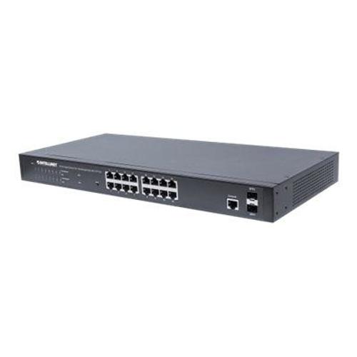 Intellinet 16-Port Gigabit Ethernet PoE+ Web-Managed Switch with 2 SFP Ports, 16 x PoE ports, IEEE 802.3at/af Power over Ethernet (PoE+/PoE), 2 x SFP, Endspan, 19 Rackmount" - Commutateur - Géré...