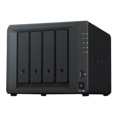 Synology Disk Station DS918+ - Serveur NAS - 4 Baies - SATA 6Gb/s / eSATA - RAID RAID 0, 1, 5, 6, 10, JBOD - RAM 4 Go - Gigabit Ethernet - iSCSI support