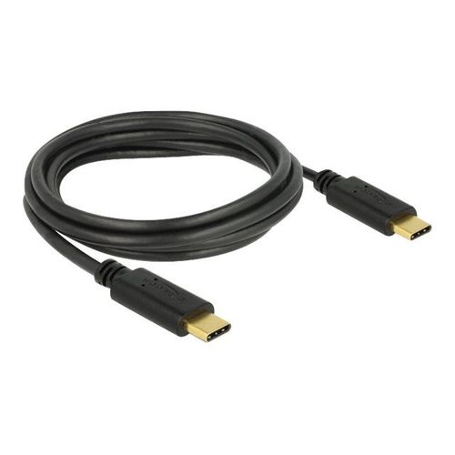 Delock - Câble USB - 24 pin USB-C (M) pour 24 pin USB-C (M) - USB 2.0 - 5 A - 2 m - noir