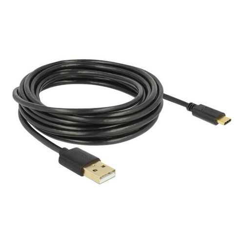 Delock - Câble USB - USB (M) pour 24 pin USB-C (M) - USB 2.0 - 3 A - 4 m - noir