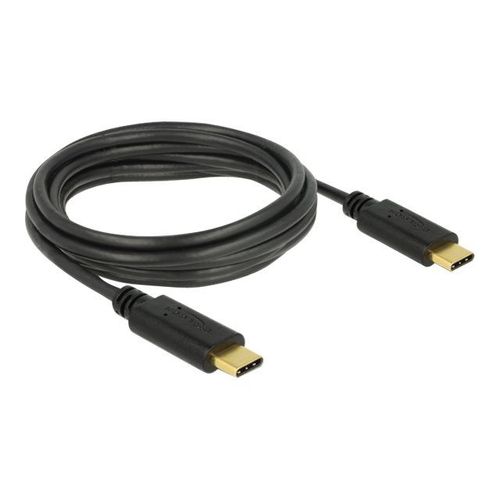 Delock - Câble USB - 24 pin USB-C (M) pour 24 pin USB-C (M) - USB 2.0 - 3 A - 3 m - noir