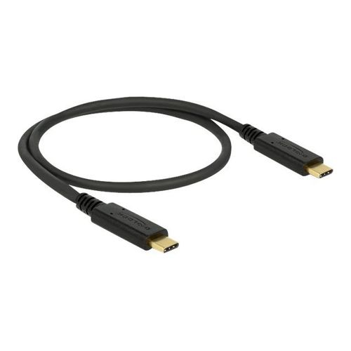 Delock - Câble USB - 24 pin USB-C (M) pour 24 pin USB-C (M) - USB 3.1 Gen 2 - 3 A - 50 cm - noir