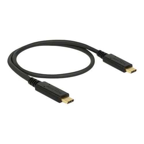 Delock - Câble USB - 24 pin USB-C (M) pour 24 pin USB-C (M) - USB 2.0 - 5 A - 50 cm - noir