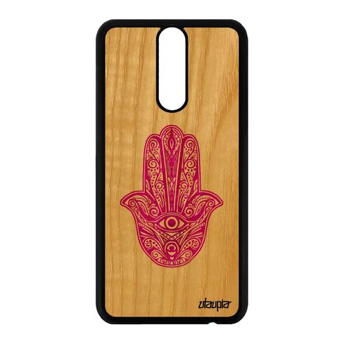 Coque Silicone Huawei Mate 10 Lite En Bois Main De Fatma Il Symbole Fatima Rose