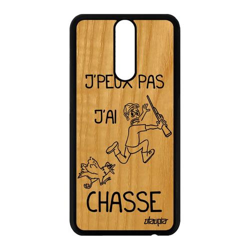 Coque Mate 10 Lite En Bois Silicone J'peux Pas J'ai Chasse De Protection Huawei Mate 10 Lite