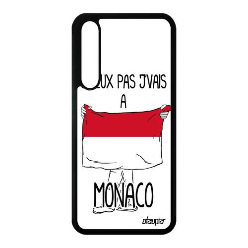 Coque P20 Pro Silicone J'peux Pas J'vais A Monaco Drapeau Monegasque Noir Huawei P20 Pro