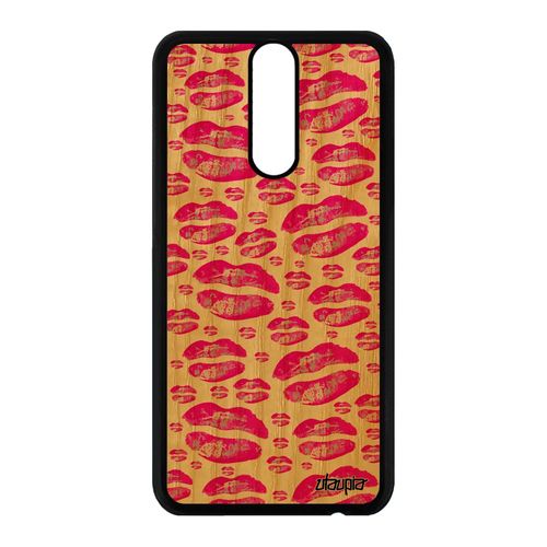 Coque En Bois Silicone Mate 10 Lite Levres Original Femme Telephone Rose Huawei Mate 10 Lite