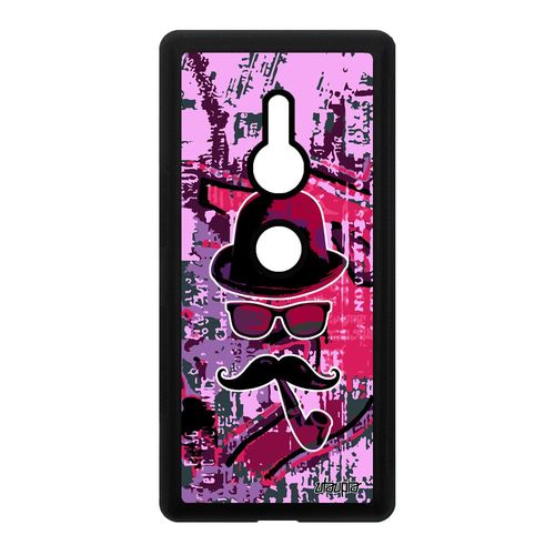 Coque Pour Xperia Xz2 Silicone Monsieur Moustache Case Rose Graf Etui Metal Sony Xperia Xz2