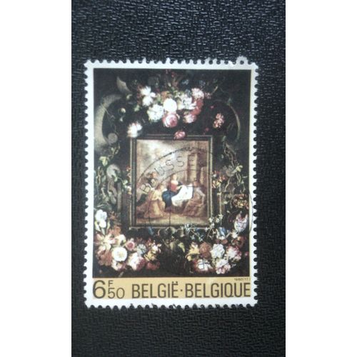 Timbre Belgique Yt 1996 Guirlande Et Nativité Par Daniel Seghers, 17ème Siècle 1980