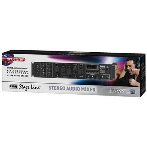 Table de mixage audio stéréo 6 canaux Monacor MPX-622/SW
