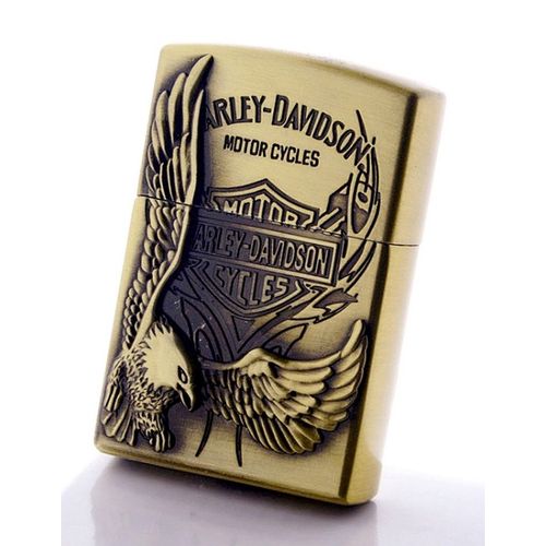Briquet À Gaz (Rechargeable) Avec Motif Aigle Eagle En 3d & Gravure Harley Davidson
