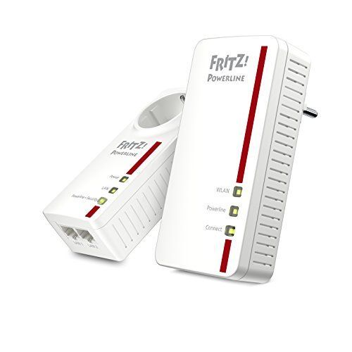 AVM FRITZ!Powerline 1260E - WLAN Set - pont - GigE, HomePlug AV (HPAV) 2.0, IEEE 1901 - 802.11a/b/g/n/ac - Bi-bande - Branchement mural