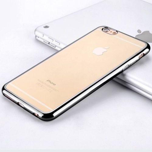 Coque Iphone 6 Plus / 6s Plus, Welkoo® Coque Iphone 6 Plus En Silicone, Housse Iphone 6s Plus En Silicone Couleur Transparente Contour Noir Brillant, Souple Et Flexible. Compatible Avec L'iphone 6 Plus Et 6s Plus.