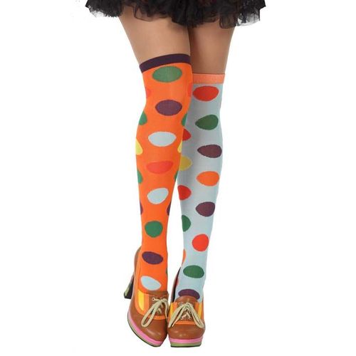 Bas À Pois Multicolores Clown Femme Taille Unique