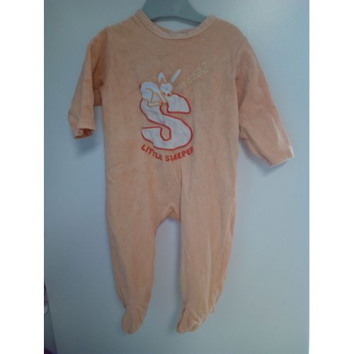 Pyjama Velours Orange Bébé Taille 12 Mois