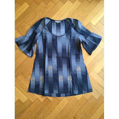 Top Tunique Kookaï En Coton Taille 34 Bleu Avec Sequin Argentés