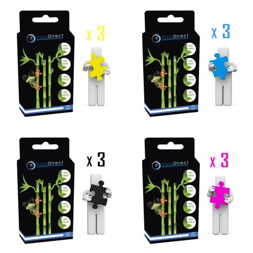 12 Cartouches D'encre Type Lm100bk X3 Noir 500 Pages, Lm100c X3 Cyan Lm100m X3 Magenta Lm100y X3 Jaune 600 Pages, Pour Lexmark Platinum Pro 908