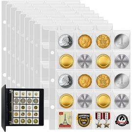 Rangement Pieces De Monnaie Album Collection Pièces Euro 300 Pochettes - Rangement Transparent Pour Collectionneurs Protection Pièces Euro