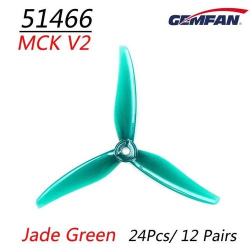 12 Paires Green Jade - Gemfan 51466 V2 5 Pouces 3 Lames/Trois Lames, Accessoires D'hlice Cw Ccw Moteur Sans Balais Fpv, Hlice Pour Drone De Course Fpv 24 Pices/12 Paires