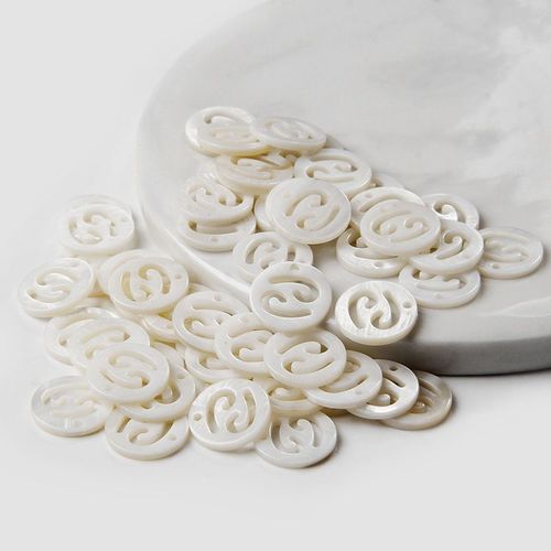12 Pendentifs En Coquillage De Constellation, Perles Blanches D'eau Libre De 11mm, Nacre Sculpte, Artisanat Pour La Fabrication De Bijoux Bricolage Soi-Mme