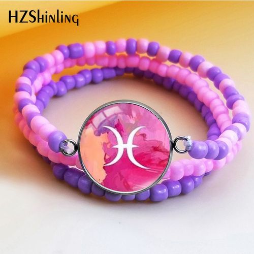 12 Pendentifs En Forme De Constellation Du Zodiaque, Violet, Lion, Balance, Vierge, Cabochon En Verre, Bijoux  La Mode