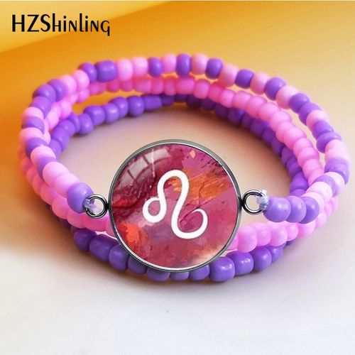 12 Pendentifs En Forme De Constellation Du Zodiaque, Violet, Lion, Balance, Vierge, Cabochon En Verre, Bijoux  La Mode
