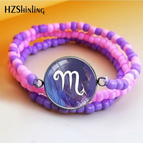 12 Pendentifs En Forme De Constellation Du Zodiaque, Violet, Lion, Balance, Vierge, Cabochon En Verre, Bijoux  La Mode