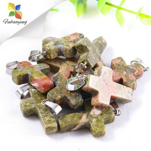 12 Pices En Gros Pierre Naturelle Quartz Cristal Opalite Unakite Agate Charmes  La Mode Croix Collier Pendentifs Pour La Fabrication De Bijoux 12 Pices