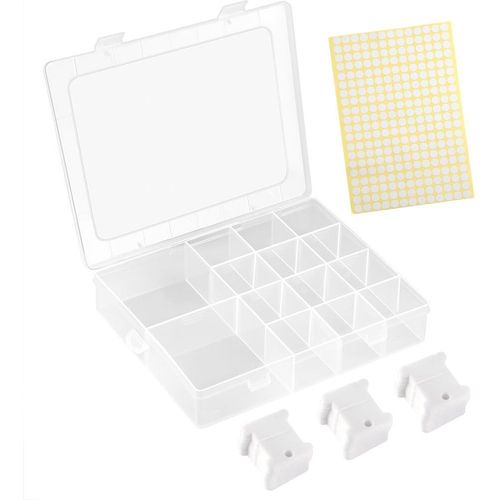 120 Pcs En Plastique Blanc Bobines De Bobines Set Bobines De Fil  Broder Avec Bote De Rangement Et 260 Pcs Blanc Autocollants