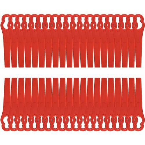 120 Pcs Lame Coupe Bordure Tondeuse  Gazon Rouge Lames En Plastique De Rechange 8,3cm Tondeuse  Gazon En Plastique Lames Pour Jardin Et Pelouse Coupe Bordures Grass Trimmer ?120 Pcs?