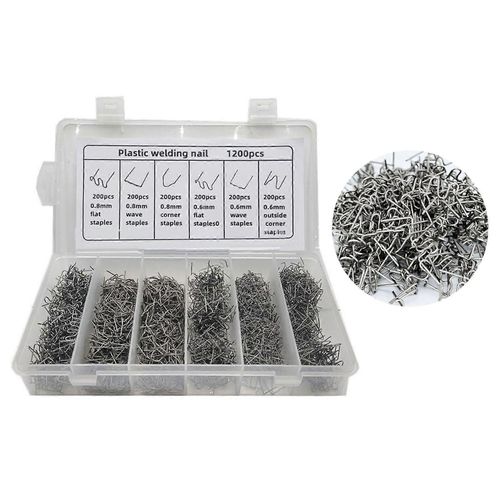 1200 Pcs Pare-Chocs De Voiture Rparation En Plastique De Soudage Clous Avec Bote Adquate Agrafes Chaudes Fil De Soudure Rparation Clous Pour Auto