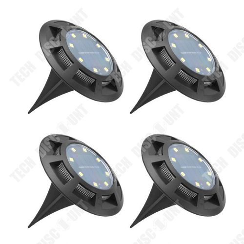 Td® 4pcs Outdoor Solar Lights 8 Lights Led Plug-In Lights Energy Saving Lamps Buried Ground Lawn Spotlight Waterproof Solar Lights