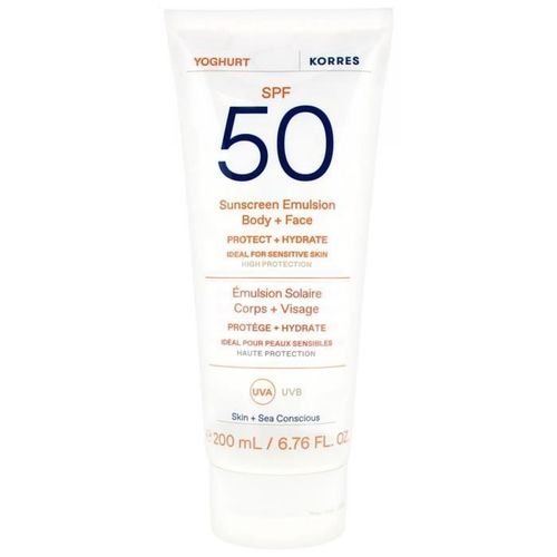 Émulsion Solaire - Korres - Spf50 Yaourt - Haute Protection - Non Gras - 200 Ml 
