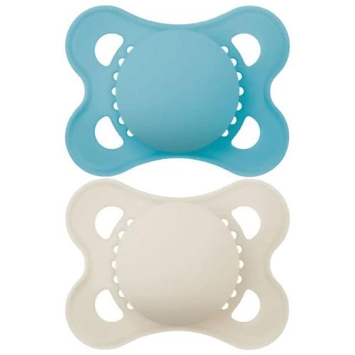 Sucettes-Mam Sucette Original Tendance - 2-6 Mois - Silicone X2 (Modèle : Bleu Et Gris)