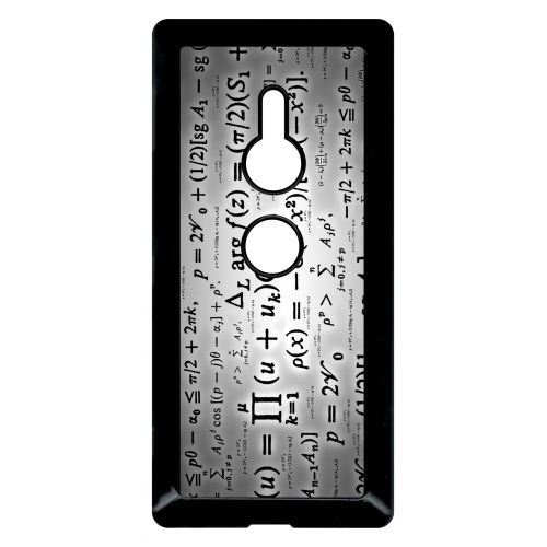 Coque Pour Smartphone - Calcul Pi Math Fond Argent - Compatible Avec Sony Xperia Xz2 - Plastique - Bord Noir