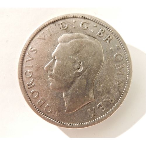 1939 George Vi Silver Half Crown Piéce Argent