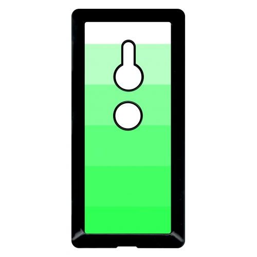 Coque Pour Smartphone - Degrad Vert Fluo - Compatible Avec Sony Xperia Xz2 - Plastique - Bord Noir