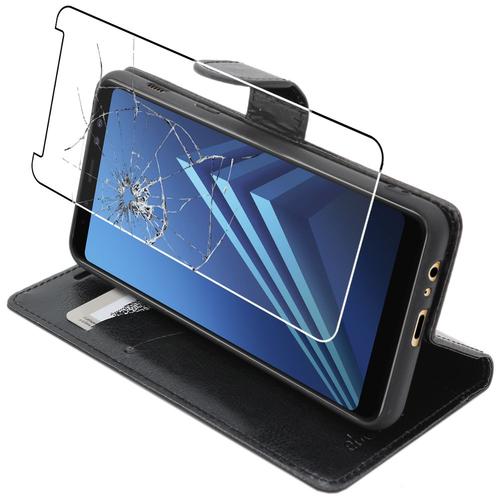 Ebeststar - Etui Samsung Galaxy A8 2018 A530f Coque Portefeuille Pu Cuir, Noir [Dimensions Precises Smartphone : 149.2 X 70.6 X 8.4 Mm, Écran 5.6''][Note Importante Lire Description]