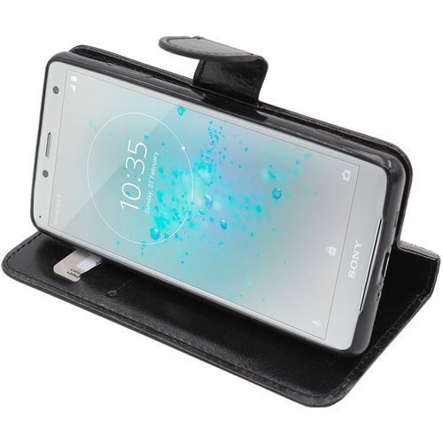 Ebeststar - Etui Sony Xperia Xz2 Compact Coque Portefeuille Pu Cuir, Noir [Dimensions Precises Smartphone : 135 X 65 X 12.1 Mm, Écran 5'']