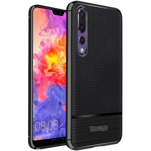 Ebeststar - Coque Huawei P20 Pro Etui Tpu Souple Anti-Choc Motif Cuir Anti-Dérapante, Noir [Dimensions Precises Smartphone : 155 X 73.9 X 7.8 Mm, Écran 6.1'']