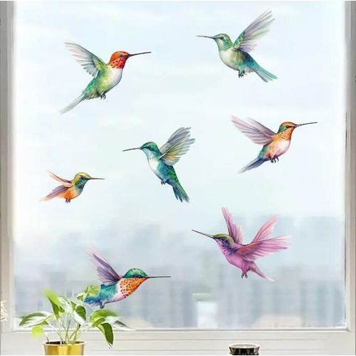 7 Superbes Stickers - Électrostatiques Décoratifs Au Motif Oiseaux – Aqsacokiya - Permet D’Éviter Que Les Oiseaux Ne Se Cognent Dans Vos Fenêtres