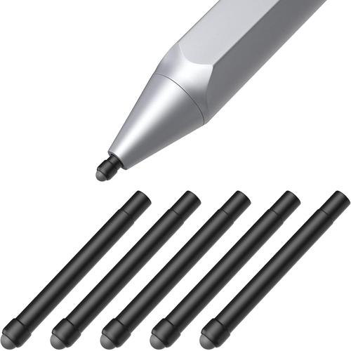 Original Pointes De Stylet Compatible Avec Surface Pen, Lot De 5 (Type Hb Original, 5 X Hb), Mine Originale Pour Stylet Surface Pro 2017 Pen (Model 1776)/Surface Pro 4 Pen, Noir
